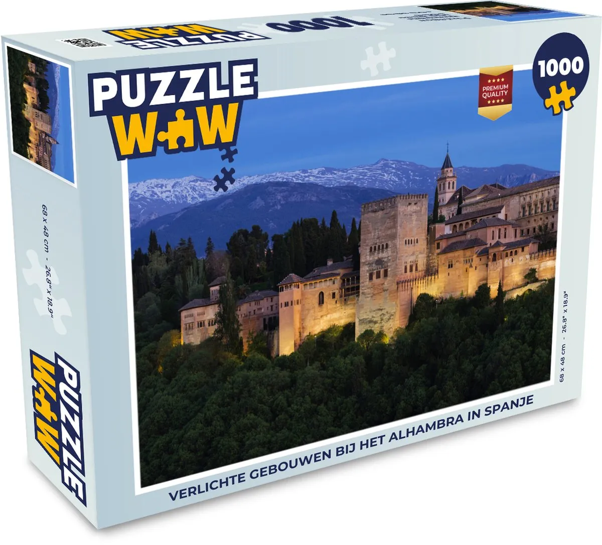 PuzzleWow Legpuzzel Verlichte Gebouwen Alhambra 1000 Stuks