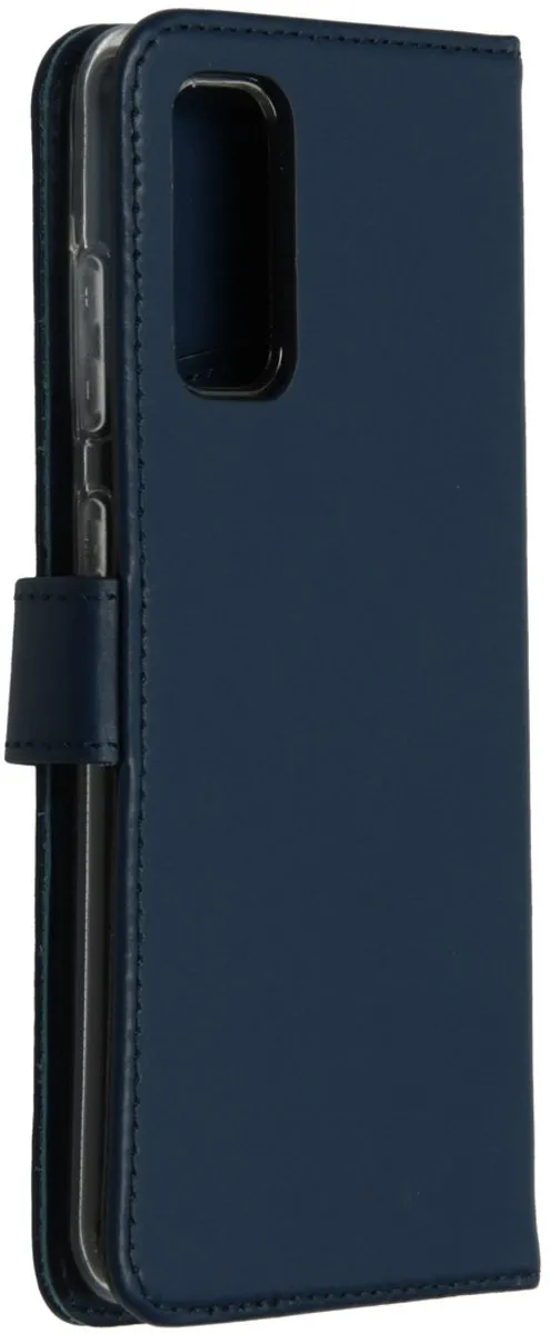 Selencia Hoesje Samsung Galaxy S20 - Echt Lederen Bookcase Blauw