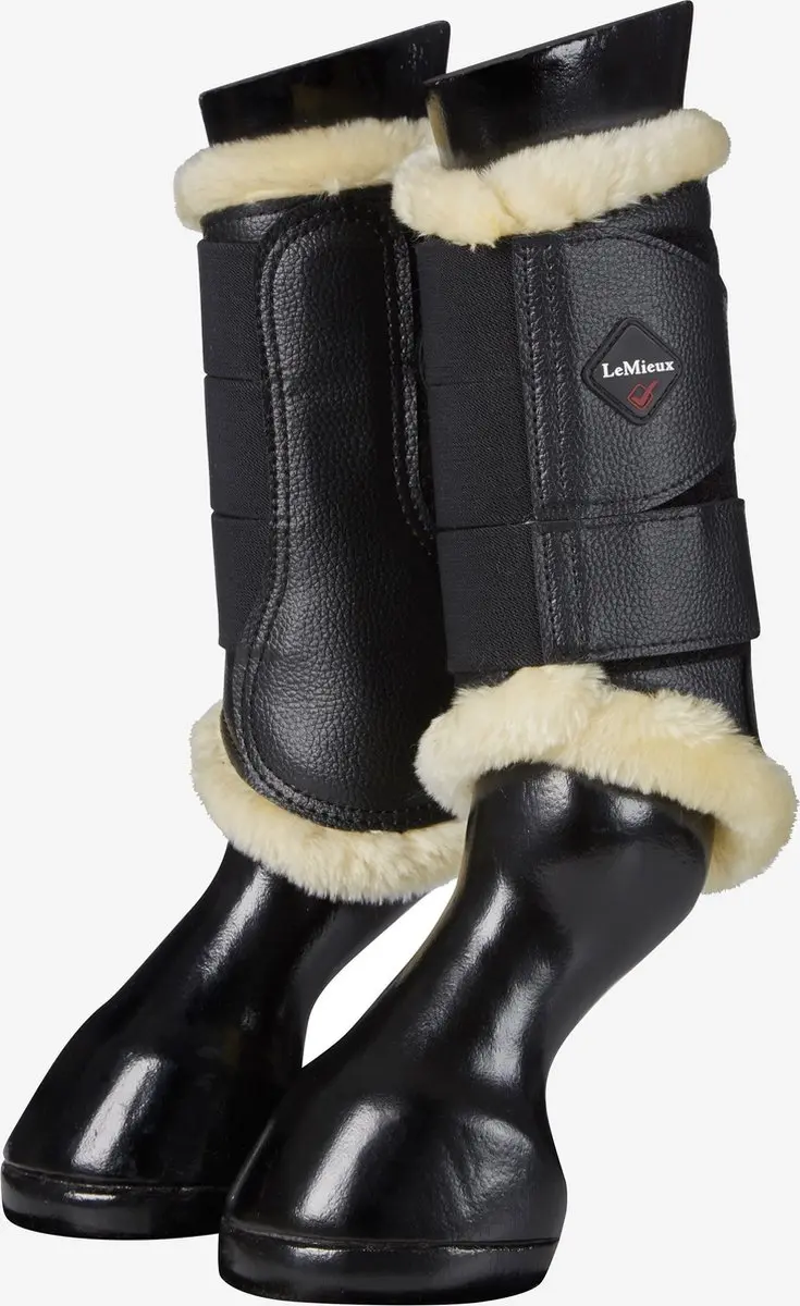 Lemieux Beenbeschermers Lemieux Fleece Flextrainers Black-beige
