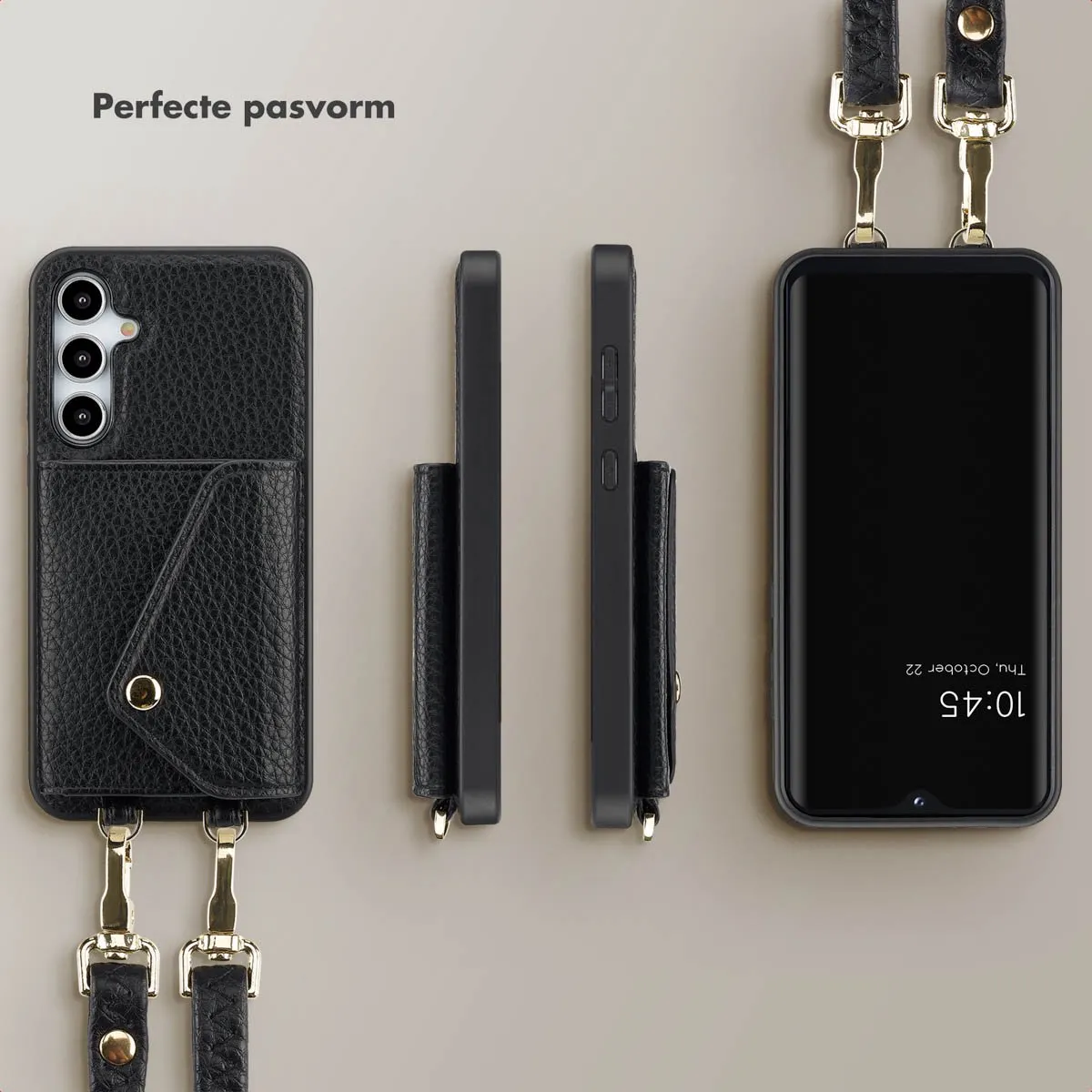 Selencia Koordhoes Samsung Galaxy A35 - 2 Pasjes - Zwart - afbeelding 6 van 6