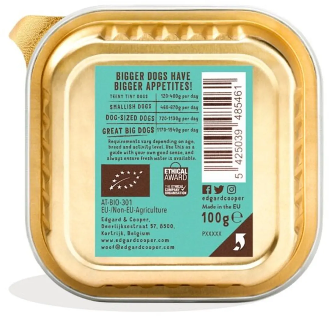 Edgard & Cooper Kuipje Honden Natvoer Bio Vis 100g - 17 Stuks