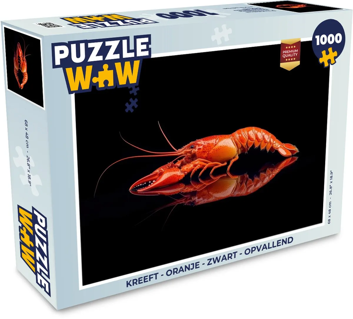 PuzzleWow Kreeft Legpuzzel 1000 Stuks - Oranje/Zwart