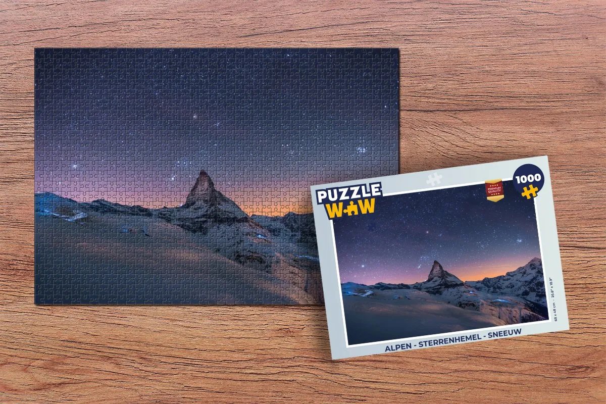 PuzzleWow Alpen Sterrenhemel Legpuzzel 1000 Stuks - Multicolor