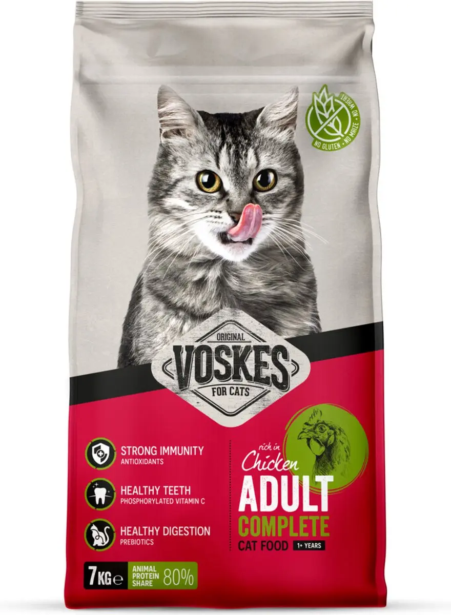 Voskes Kattenbrokken Adult Kip 7 kg