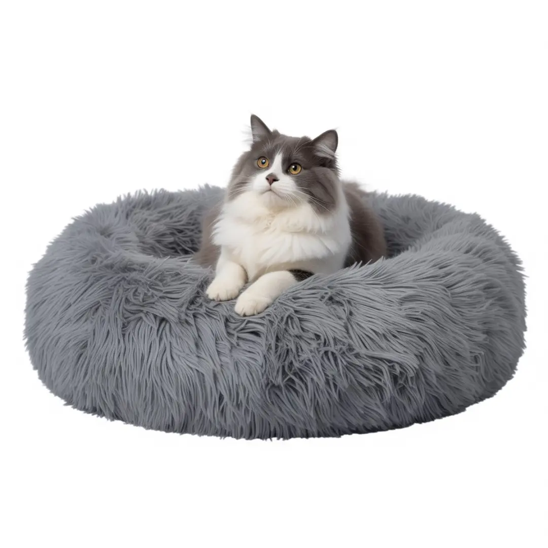 Pecco Fluffy Donutmand 50cm Lichtgrijs
