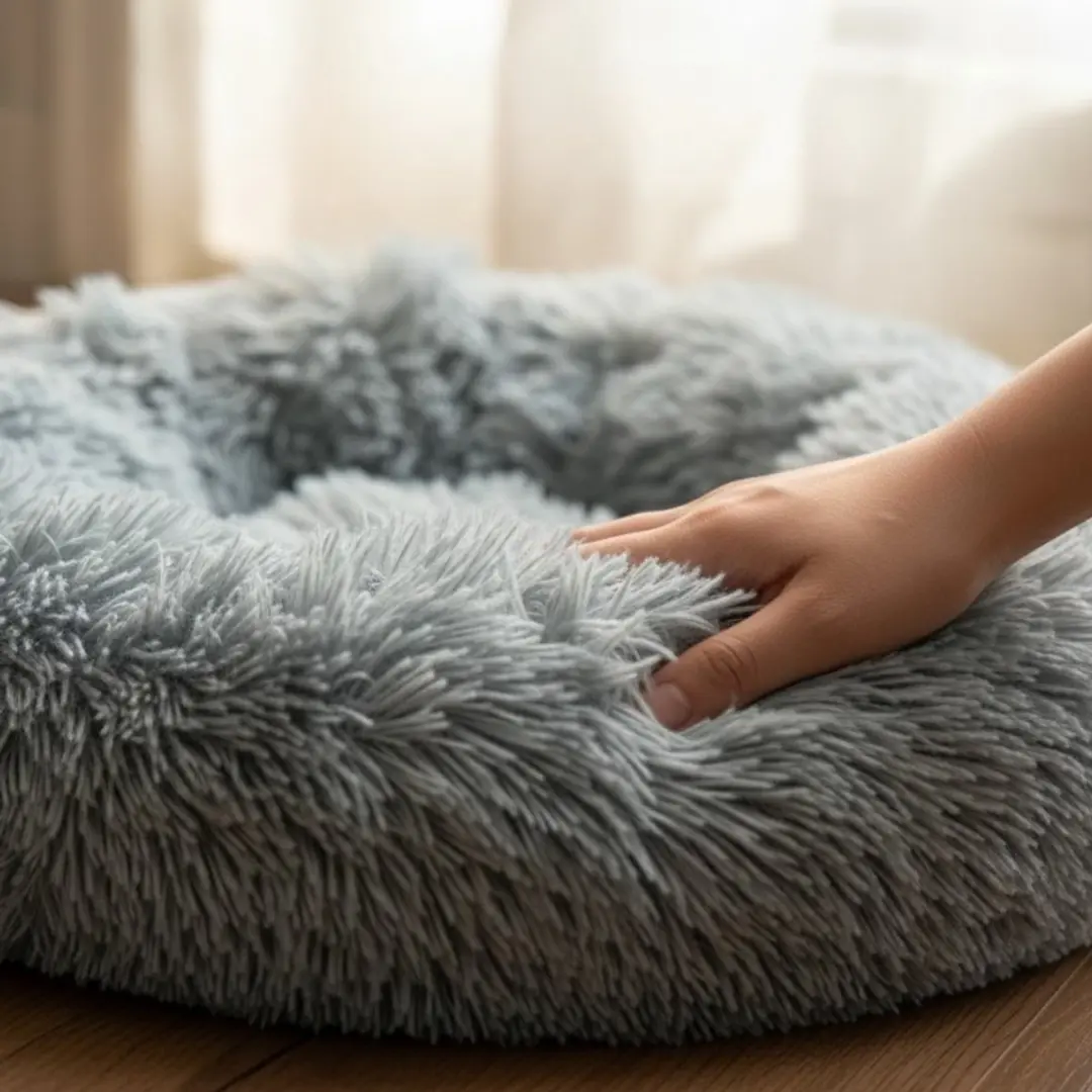 Pecco Fluffy Donutmand 50cm Lichtgrijs