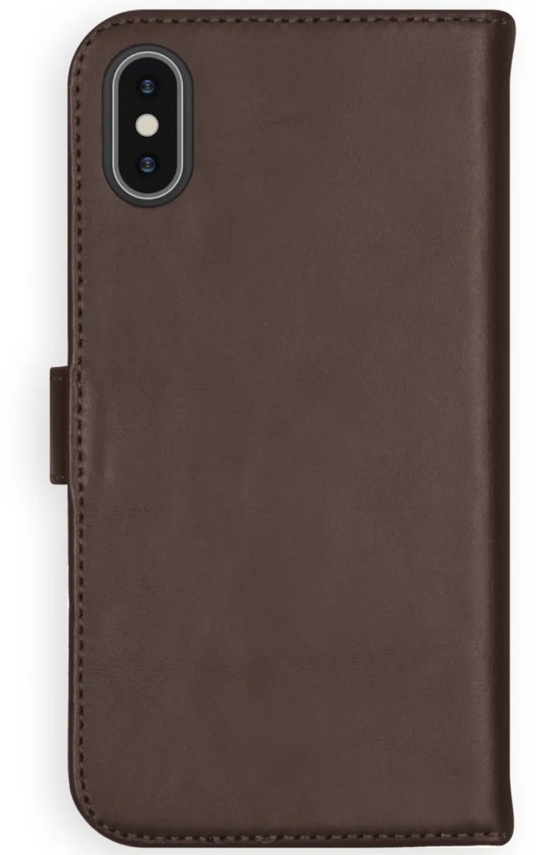 Selencia Hoesje iPhone Xs Bruin - Lederen Bookcase - 3 Pasjes