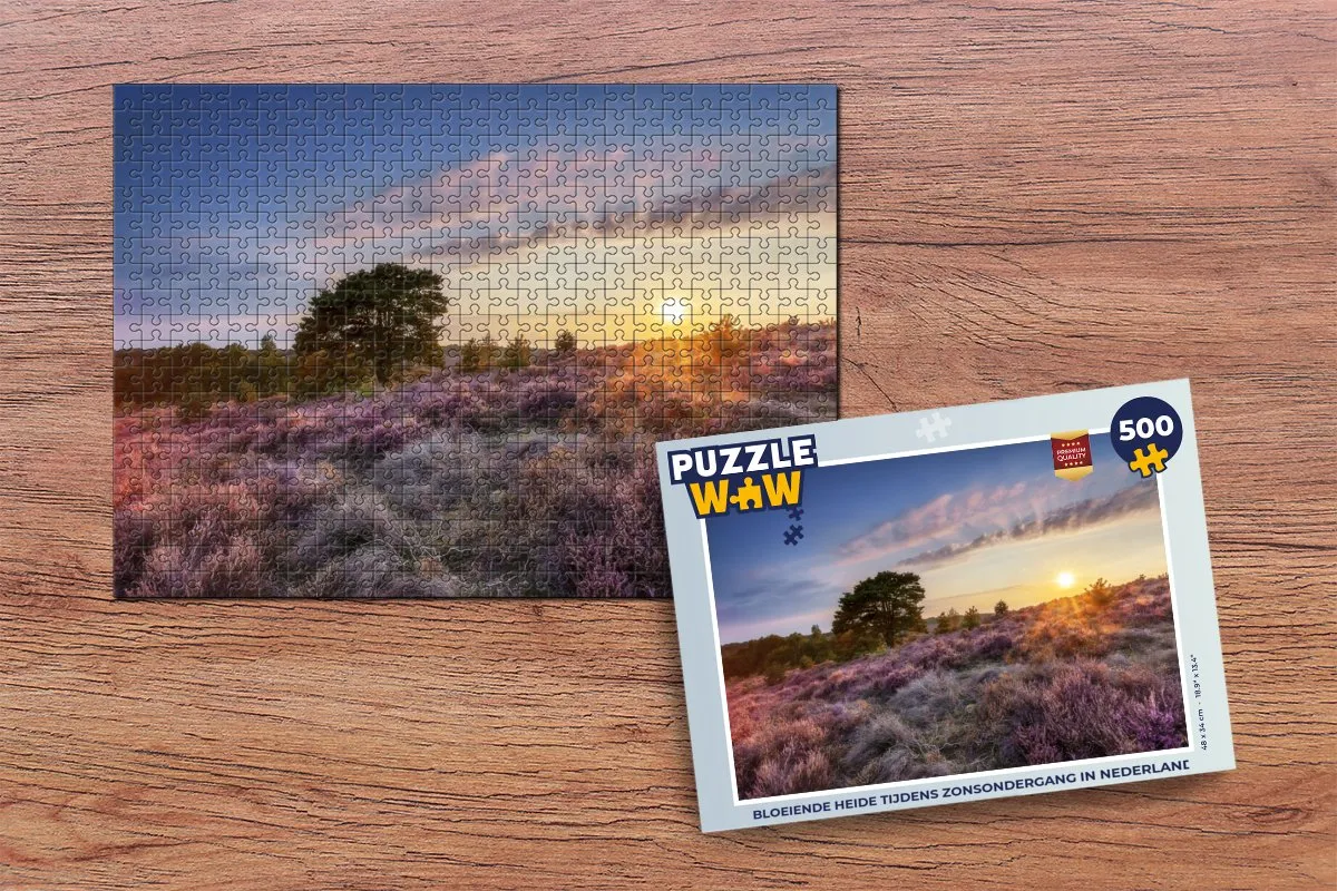 PuzzleWow Legpuzzel Bloeiende Heide 500 Stuks - Multicolor