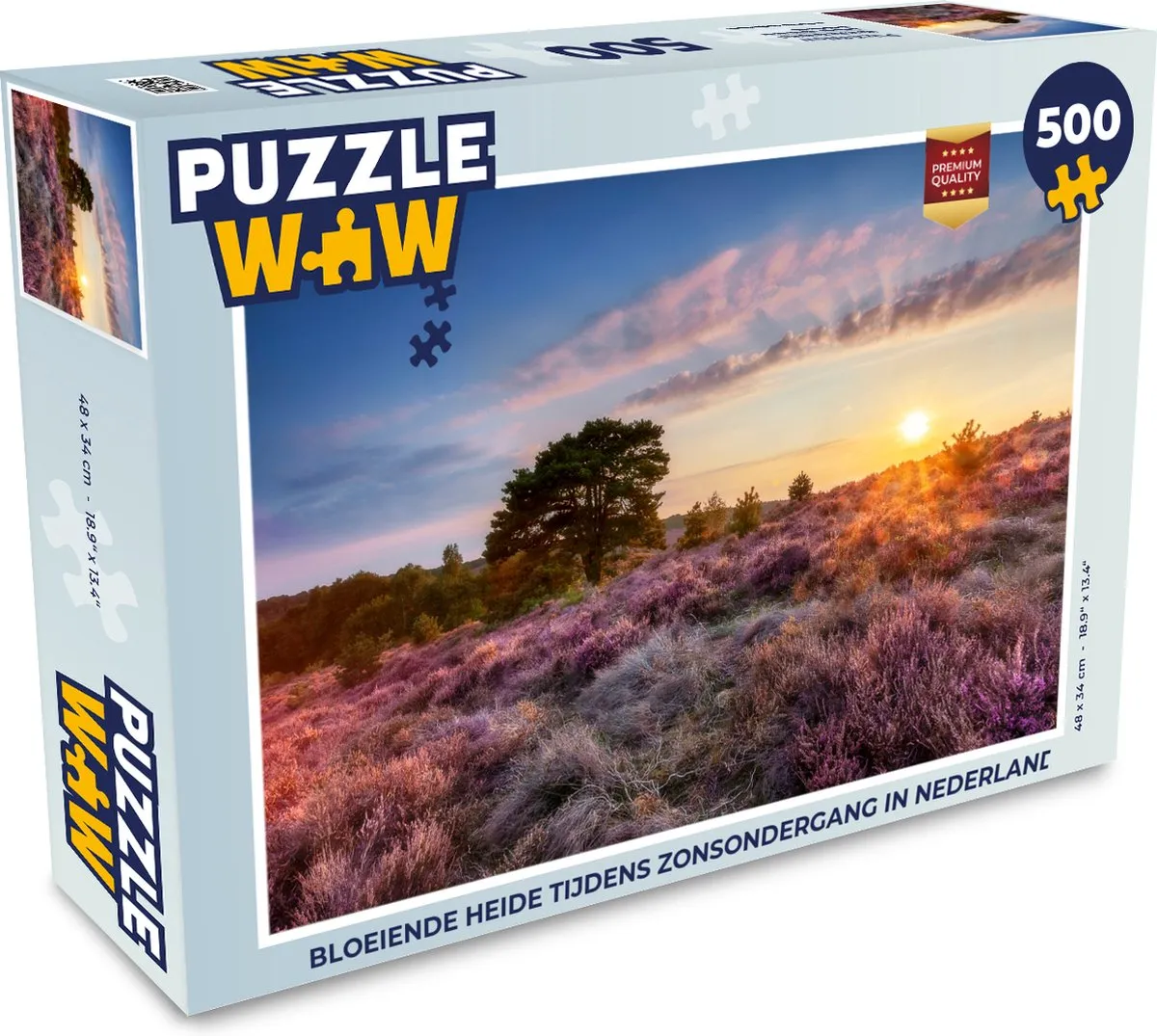 PuzzleWow Legpuzzel Bloeiende Heide 500 Stuks