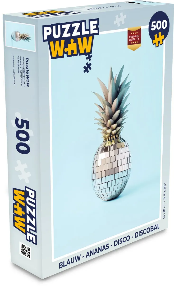 PuzzleWow Disco Ananas Legpuzzel 500 Stuks