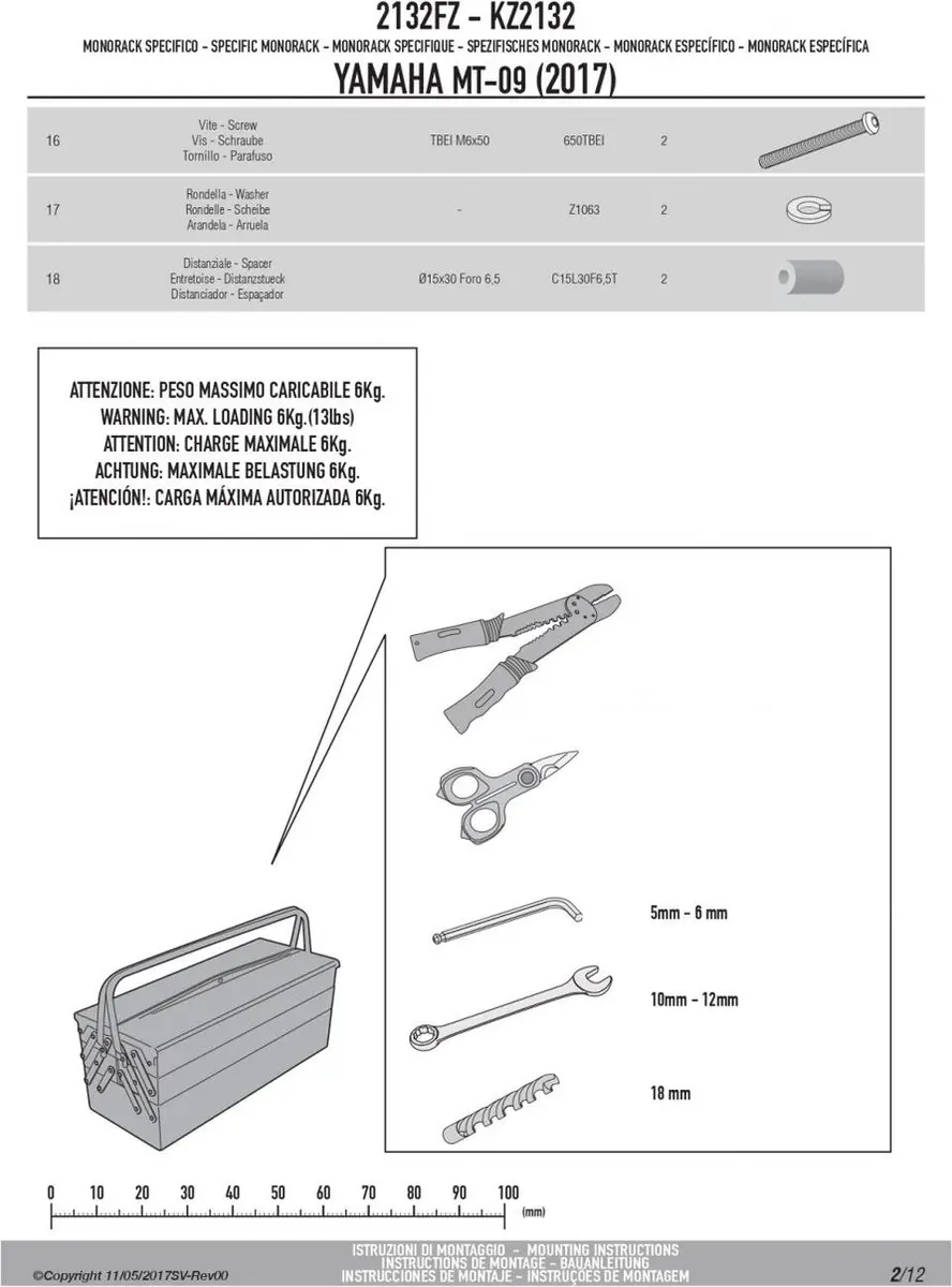 Givi Monokey Monolock Topcasehouder Yamaha 900 MT-09 - Zwart