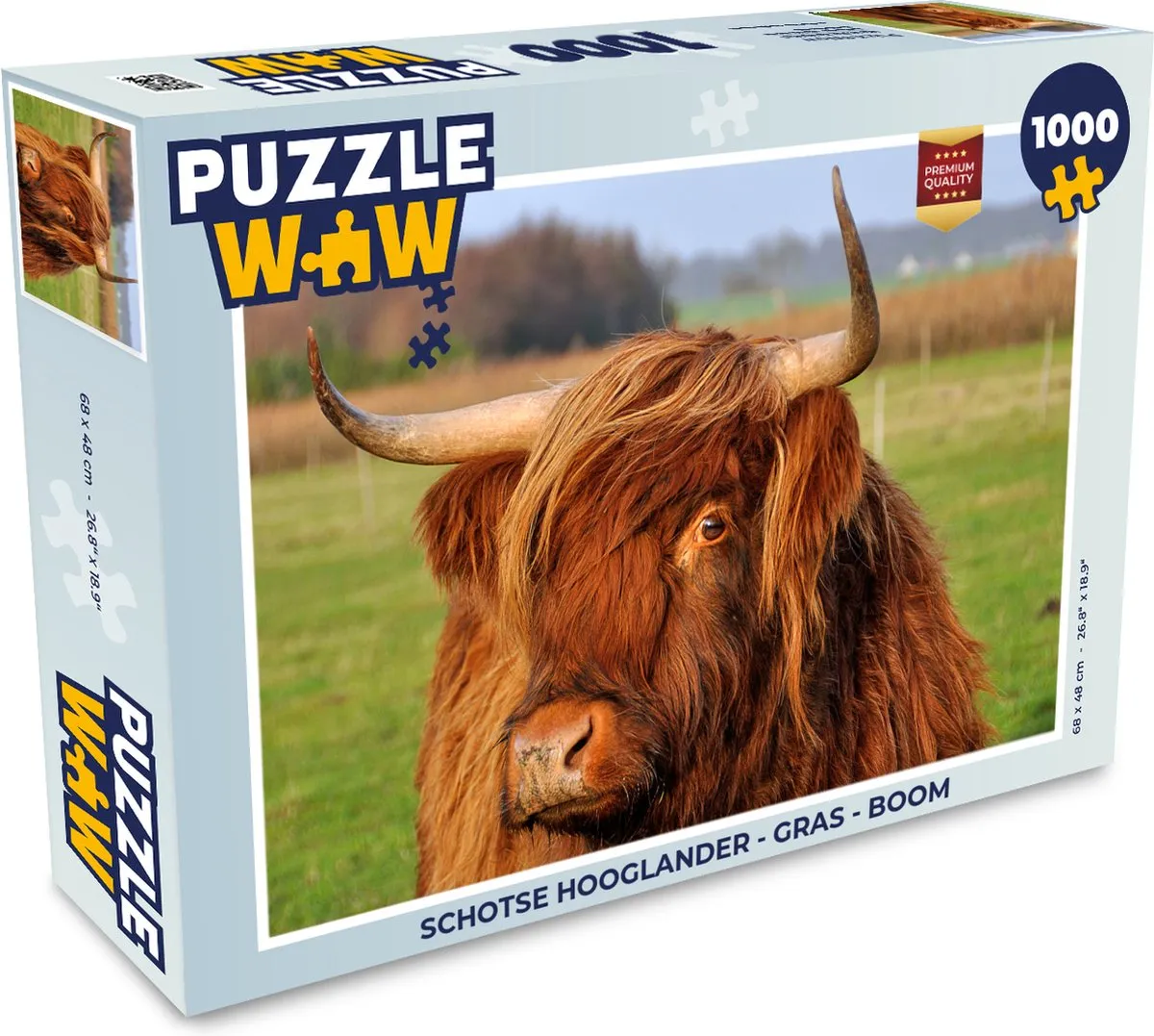 PuzzleWow Schotse Hooglander Legpuzzel 1000 Stuks