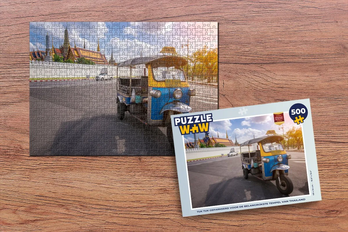 PuzzleWow Tuk Tuk Thailand Legpuzzel 500 Stuks - Multicolor