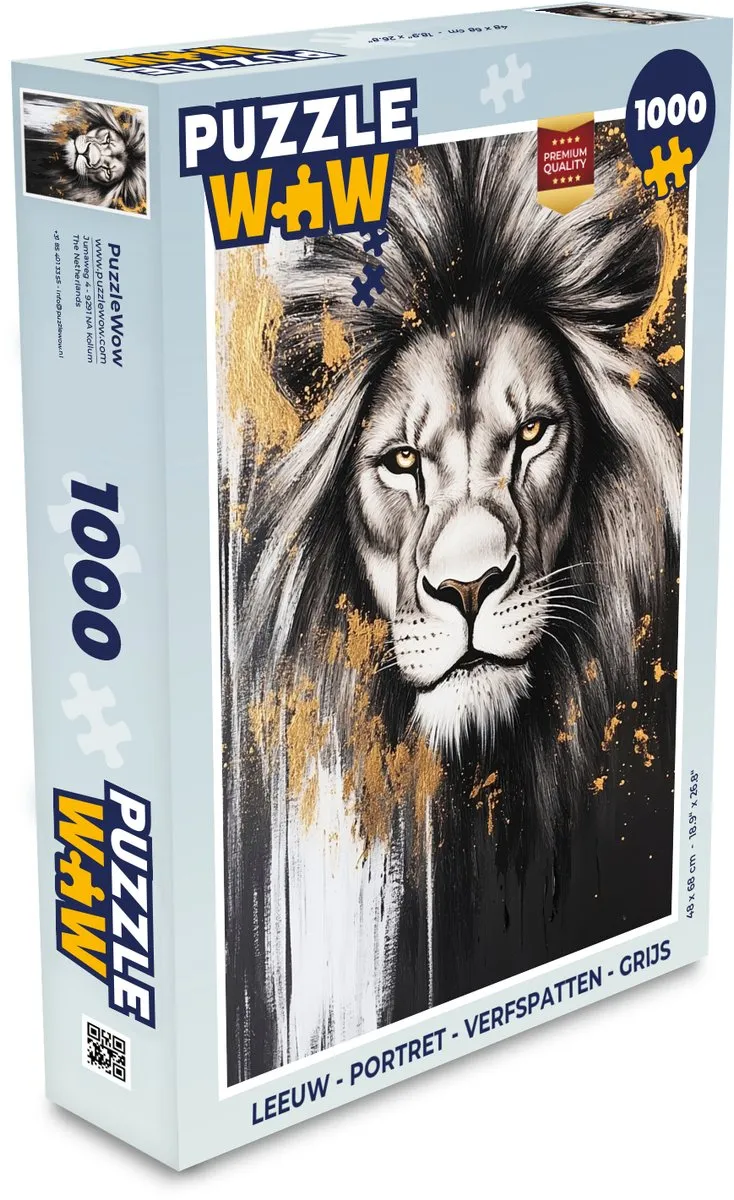PuzzleWow Leeuw Verfspatten Legpuzzel 1000 Stuks