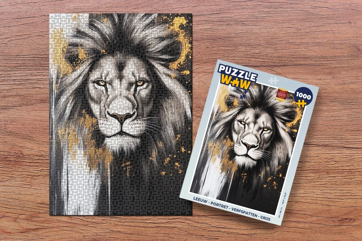 PuzzleWow Leeuw Verfspatten Legpuzzel 1000 Stuks - MPN 8721414225750