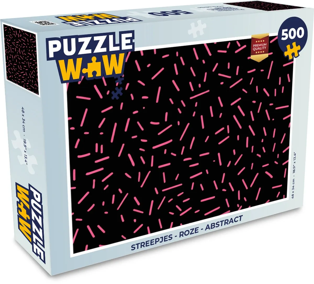 PuzzleWow Streepjes Roze Legpuzzel 500 Stuks - MPN 8721374596914