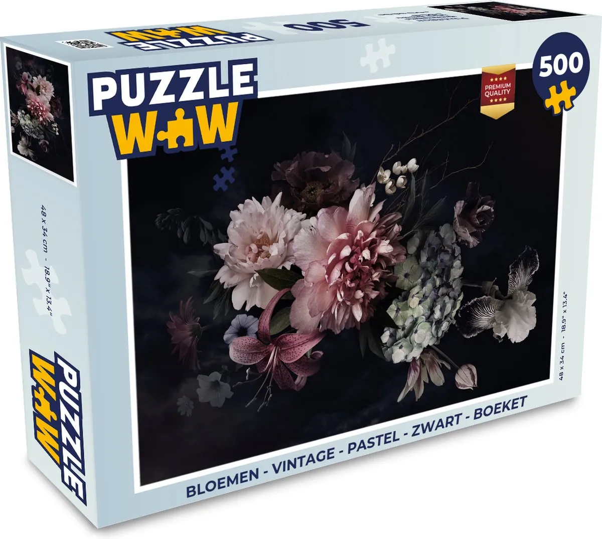 PuzzleWow Bloemen Vintage Legpuzzel 500 Stuks