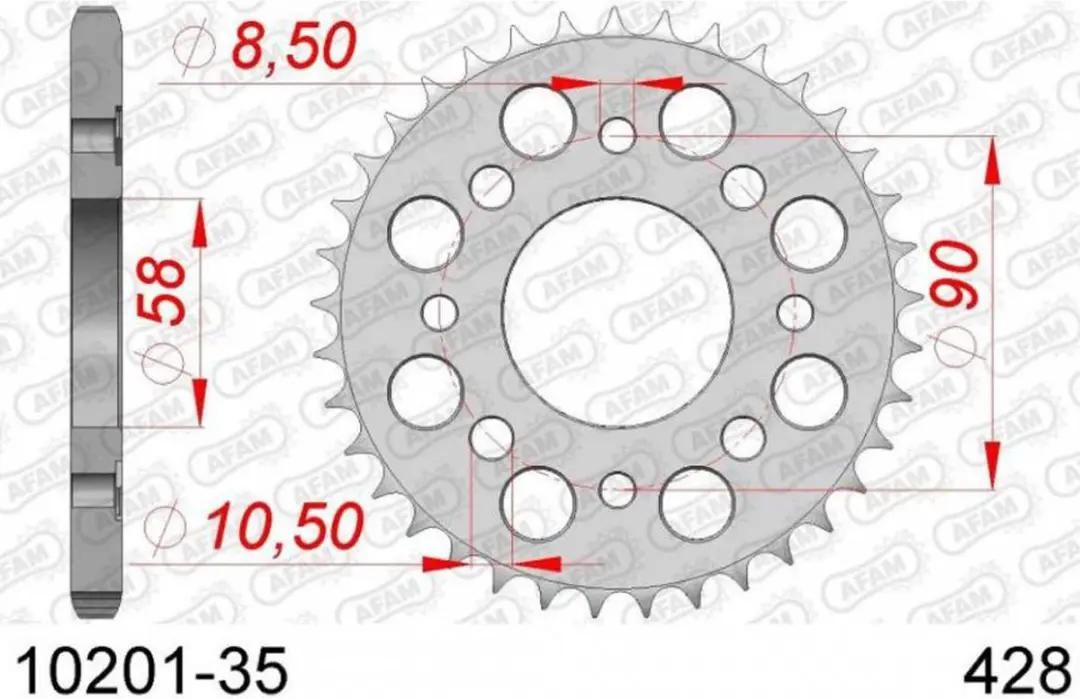Couronne de transmission Afam pour Moto Kymco 125 Hipster 1999 à 2007 Neuf