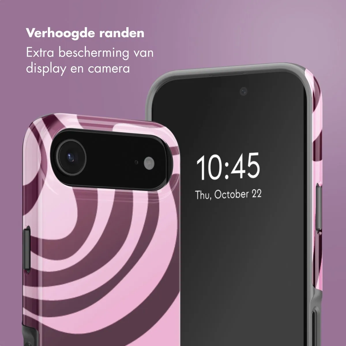 Selencia iPhone 17 Air Hoesje - MagSafe Wavy Swirl Pink Plum