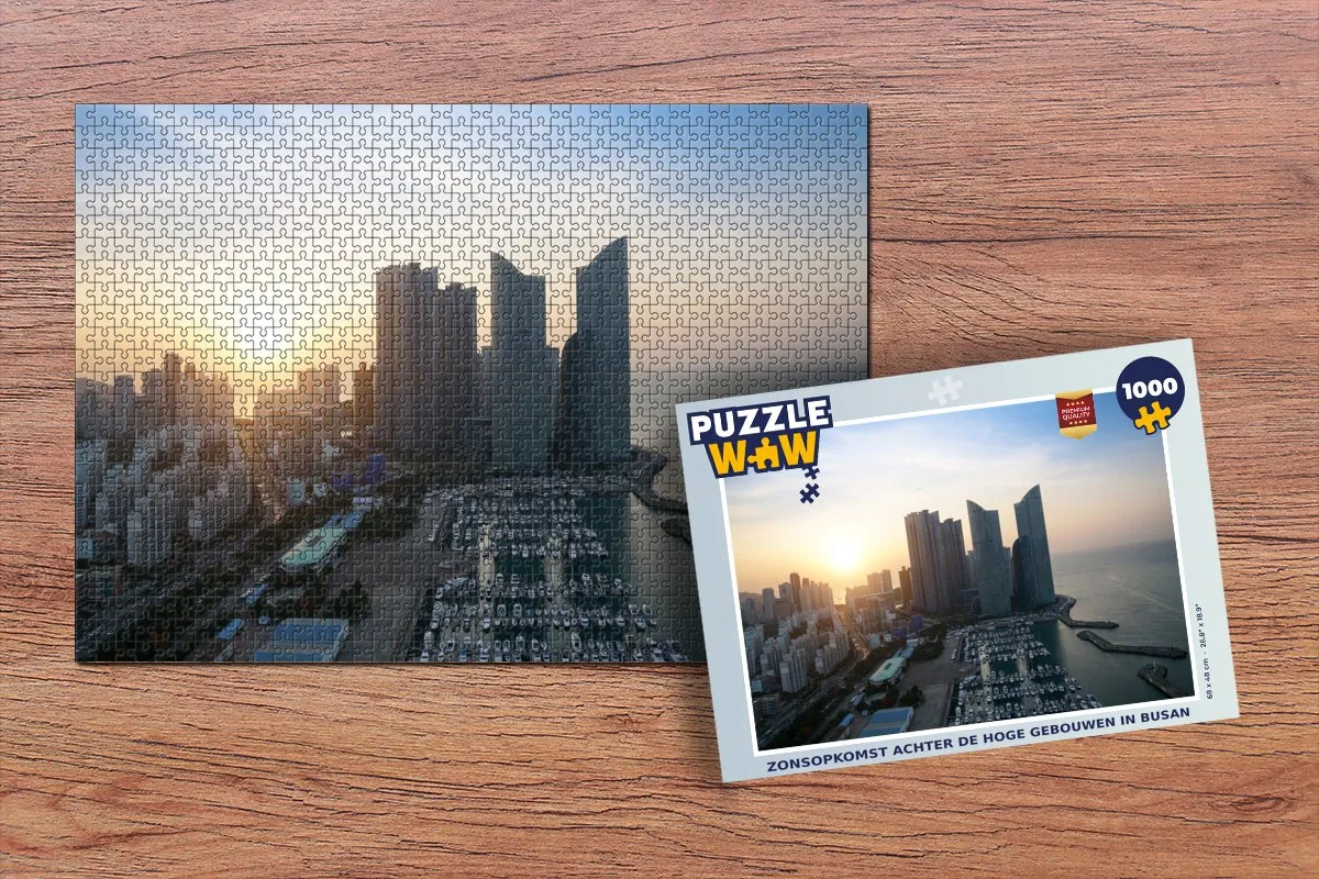 PuzzleWow Legpuzzel Zonsopkomst Busan 1000 Stuks - Multicolor