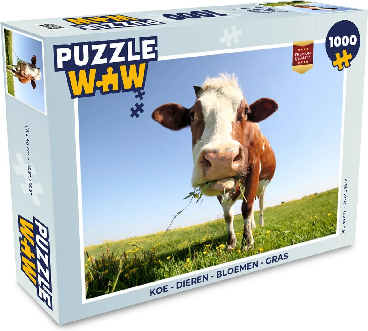 PuzzleWow Koe Legpuzzel 1000 Stuks - Multicolor