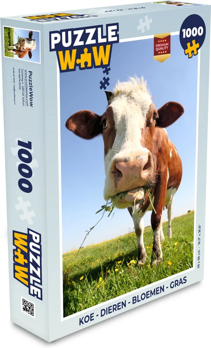 PuzzleWow Koe Legpuzzel 1000 Stuks - Multicolor