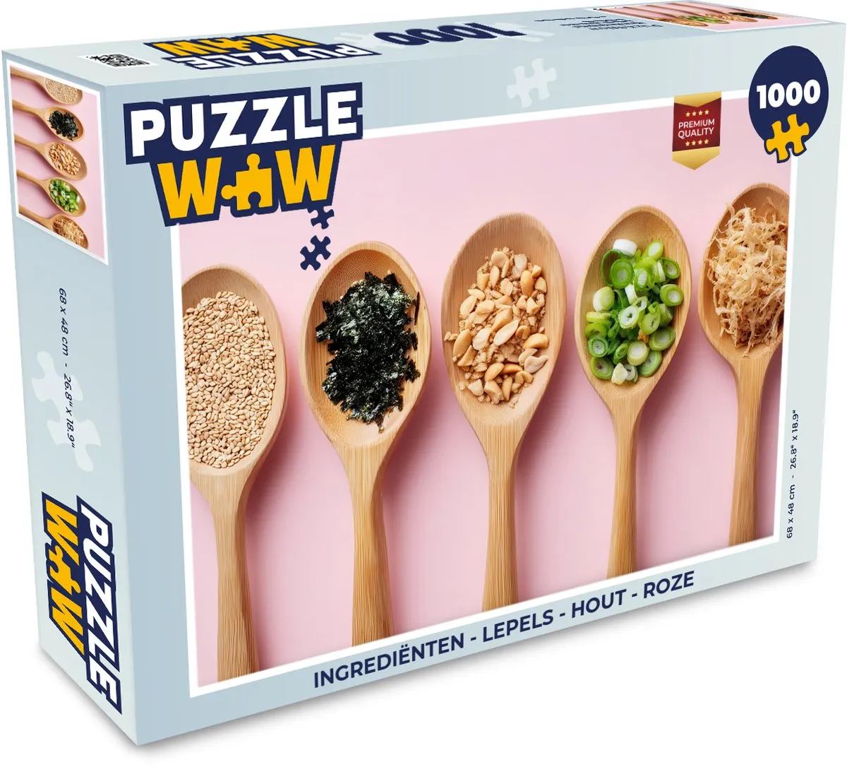 PuzzleWow Ingrediënten Lepels Houten Puzzel 1000 Stuks - Roze