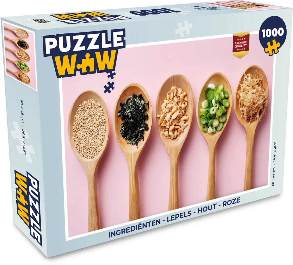 PuzzleWow Ingrediënten Lepels Houten Puzzel 1000 Stuks - Roze