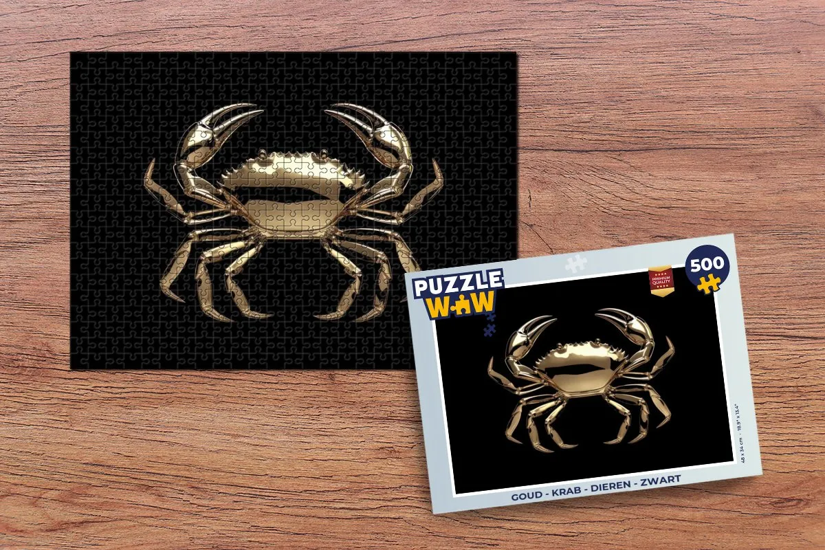 PuzzleWow Krab Legpuzzel 500 Stuks - Goud/Zwart