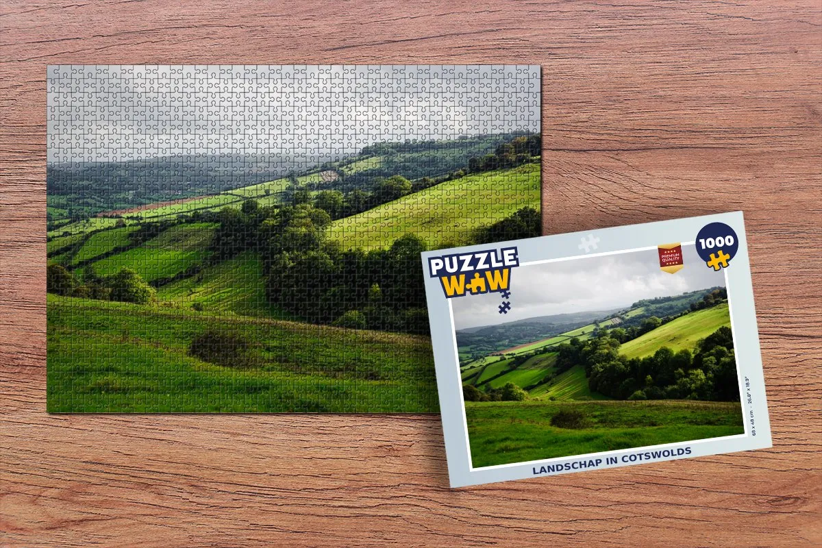 PuzzleWow Legpuzzel Landschap Cotswolds 1000 Stuks - Multicolor