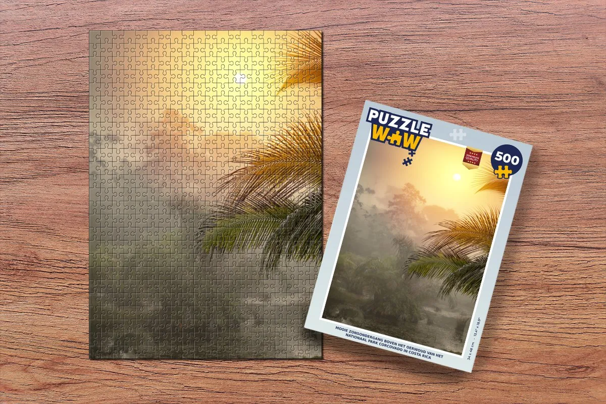PuzzleWow Legpuzzel Mooie Zonsondergang Corcovado 500 Stuks - Multicolor