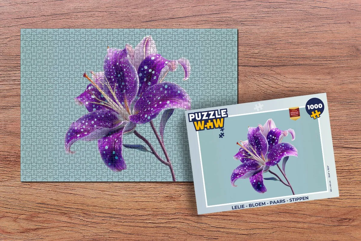 PuzzleWow Lelie Bloem Legpuzzel 1000 Stuks - Paars