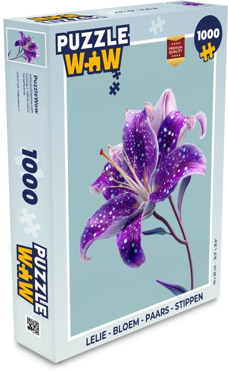 PuzzleWow Lelie Bloem Legpuzzel 1000 Stuks - Paars