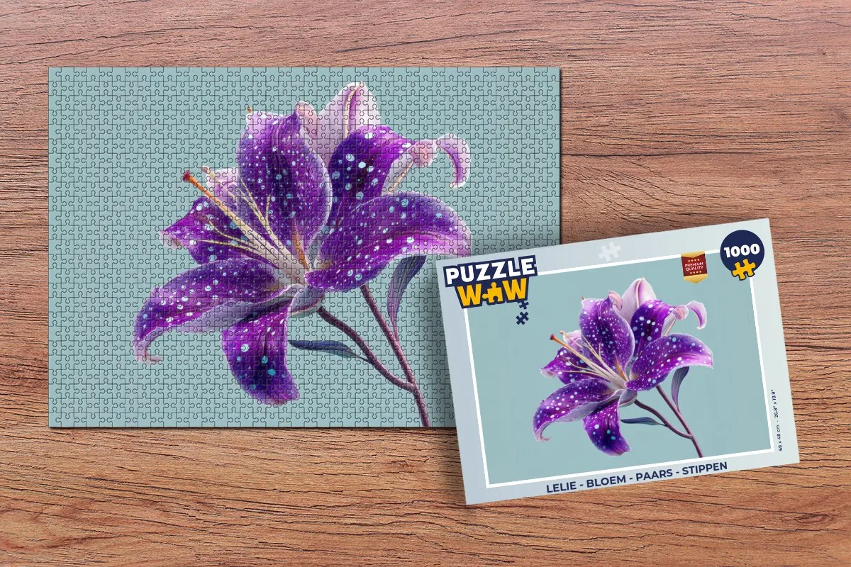 PuzzleWow Lelie Bloem Legpuzzel 1000 Stuks - Paars