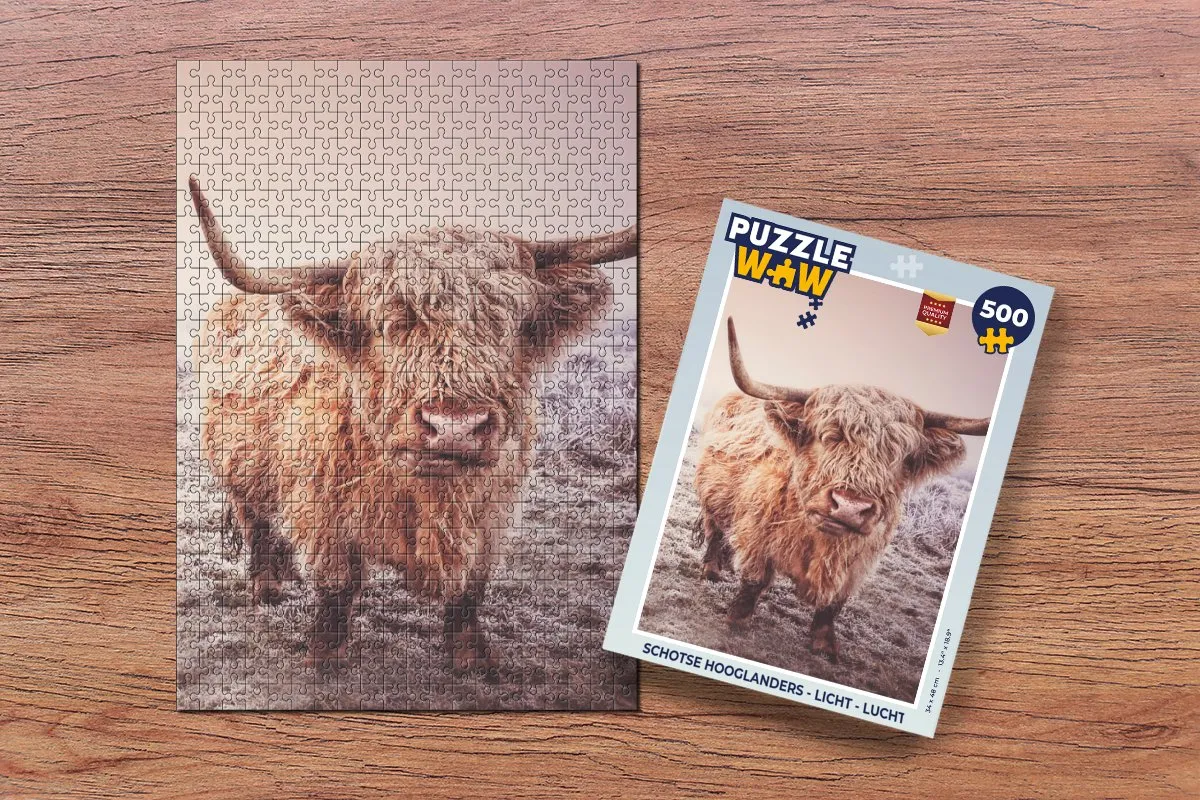 PuzzleWow Schotse Hooglanders Legpuzzel 500 Stuks - Multicolor