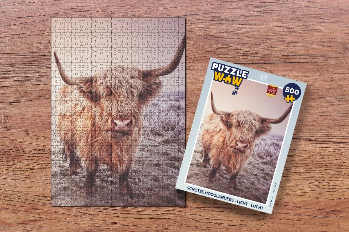 PuzzleWow Schotse Hooglanders Legpuzzel 500 Stuks - Multicolor
