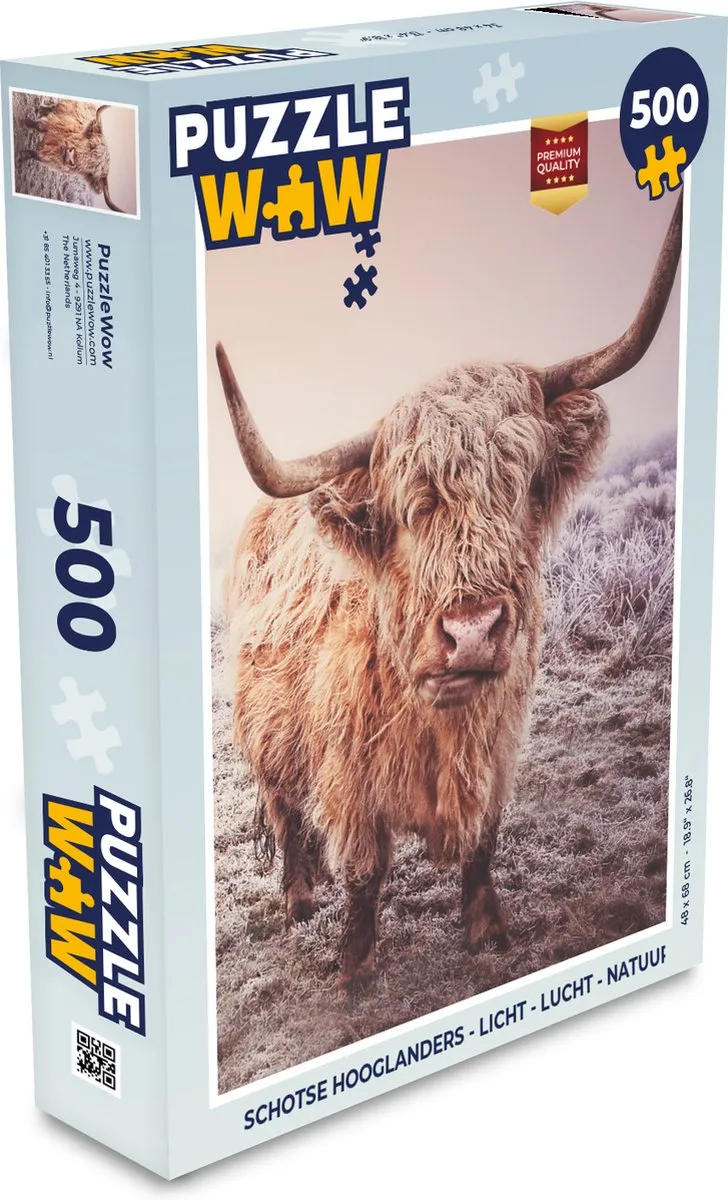 PuzzleWow Schotse Hooglanders Legpuzzel 500 Stuks - Multicolor