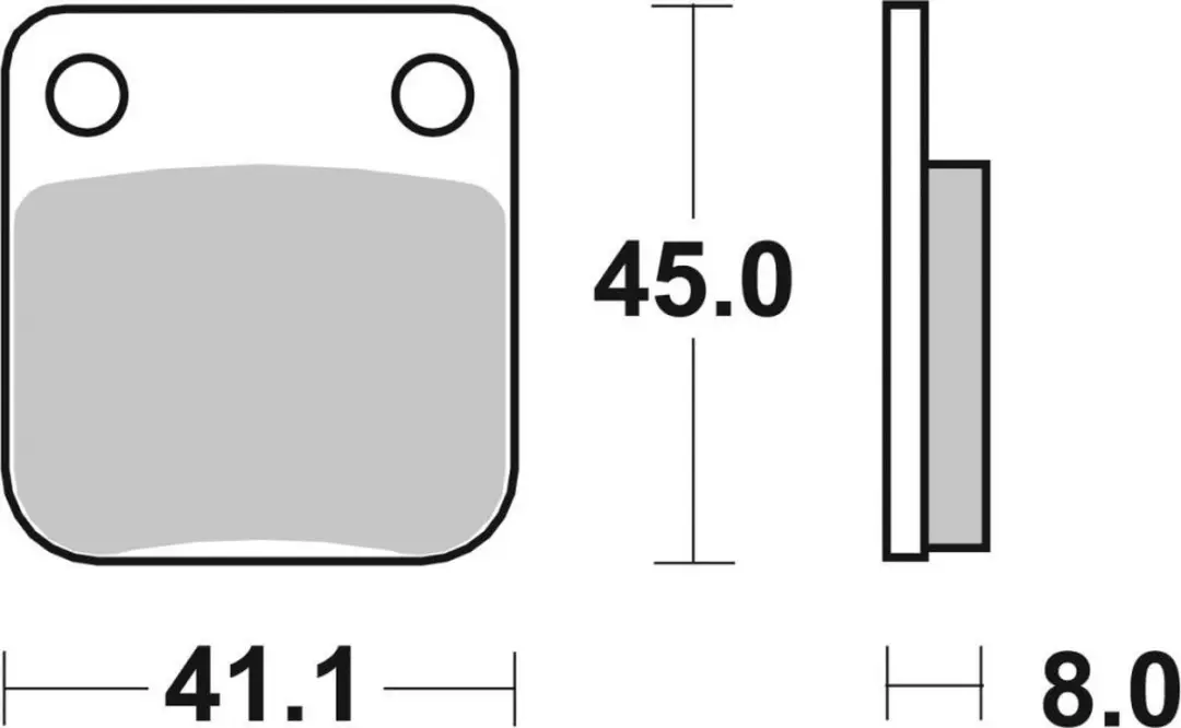 SBS Plaquette de frein 536HF - Daelim Altino 1999-2003 - Zwart - afbeelding 2 van 2
