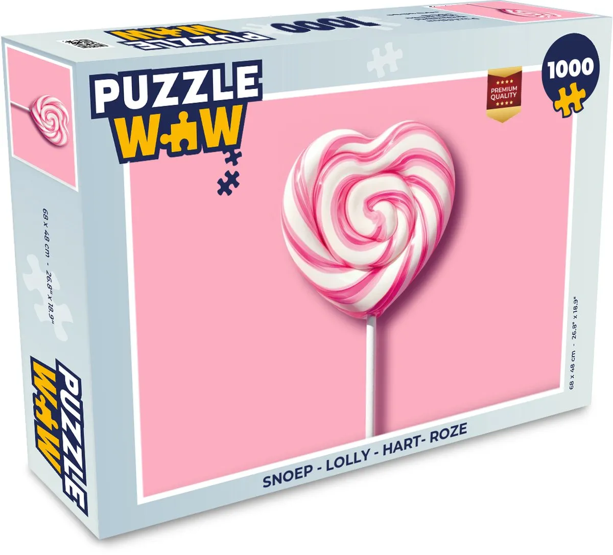 PuzzleWow Hart Lolly Puzzel 1000 Stuks - Roze