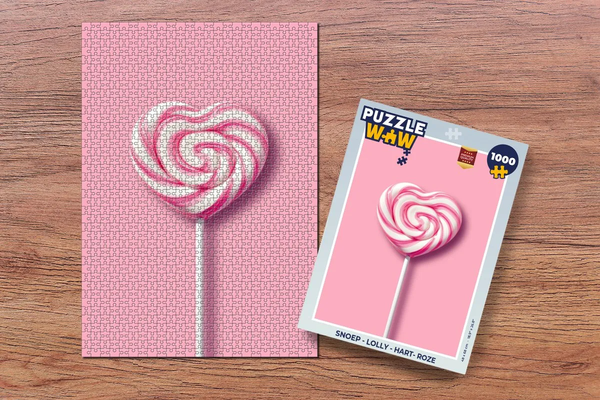 PuzzleWow Hart Lolly Puzzel 1000 Stuks - Roze