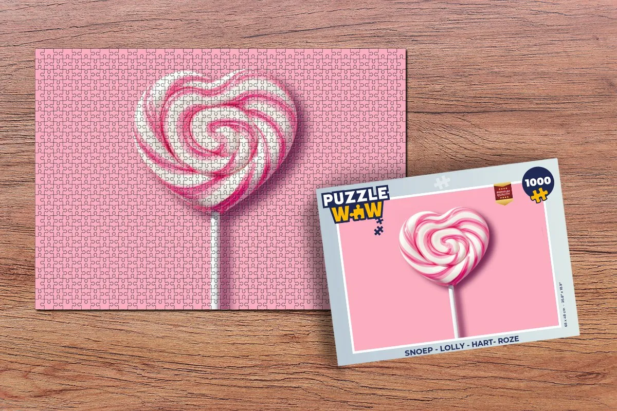PuzzleWow Hart Lolly Puzzel 1000 Stuks - Roze