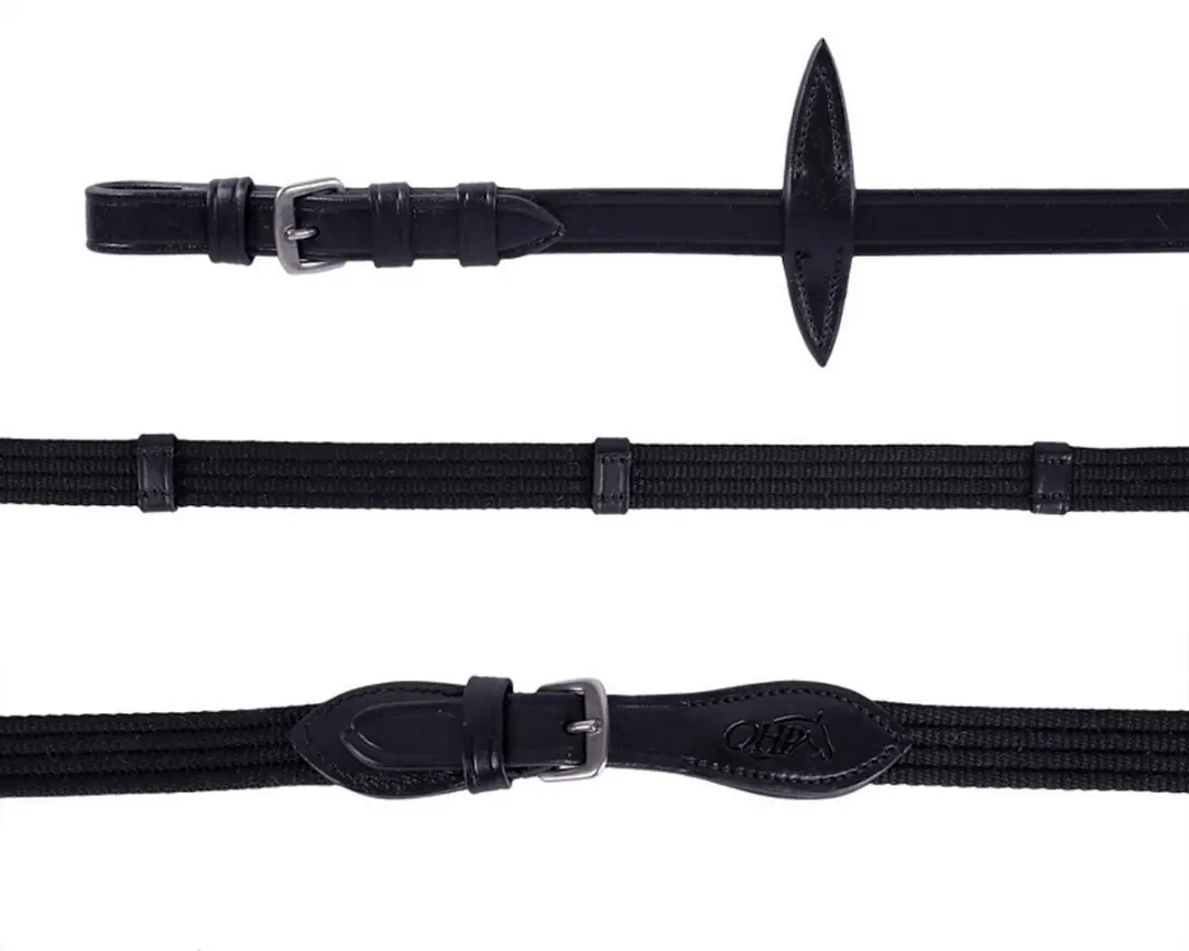 QHP Webband Teugel Pony - Zwart