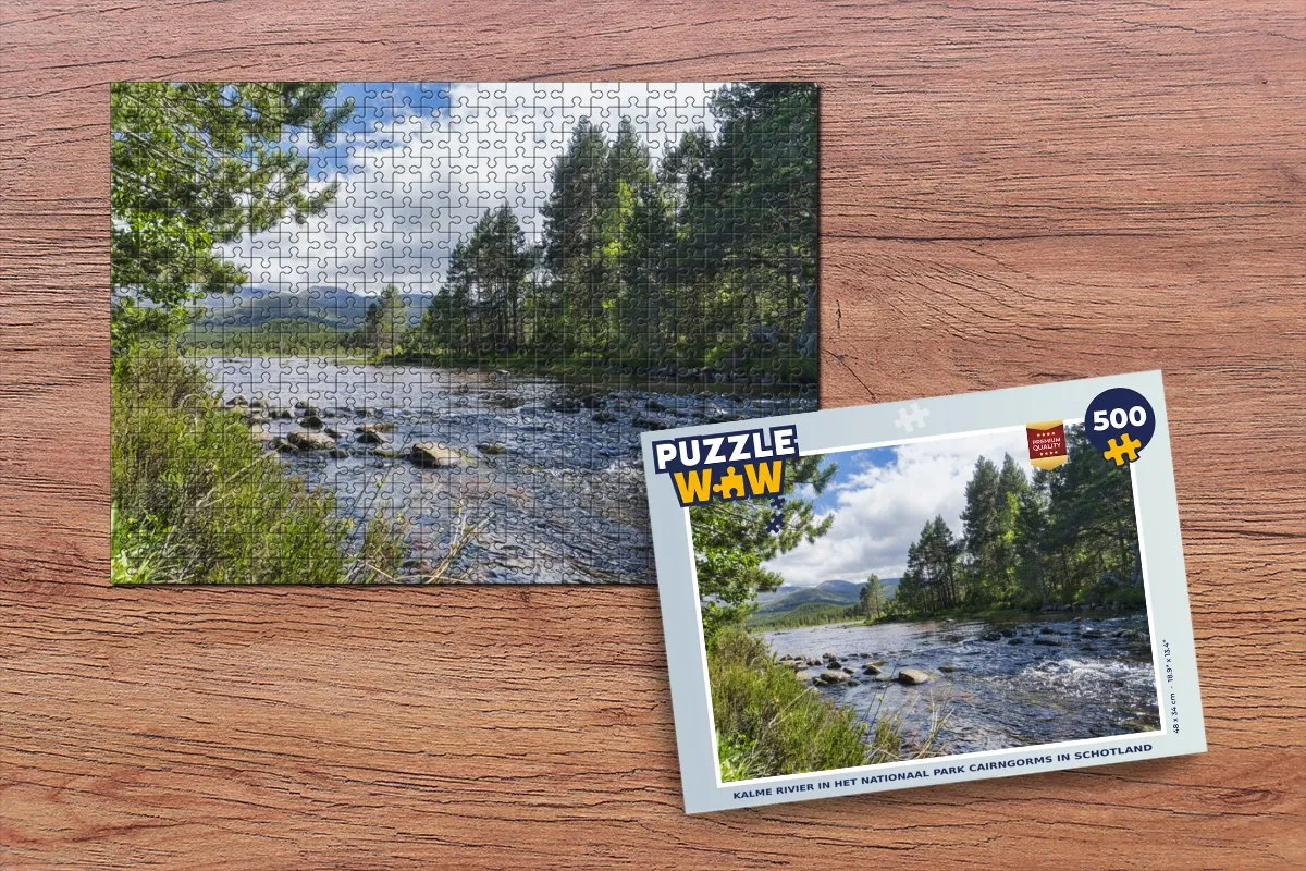 PuzzleWow Legpuzzel Kalme Rivier Cairngorms 500 Stuks - Multicolor
