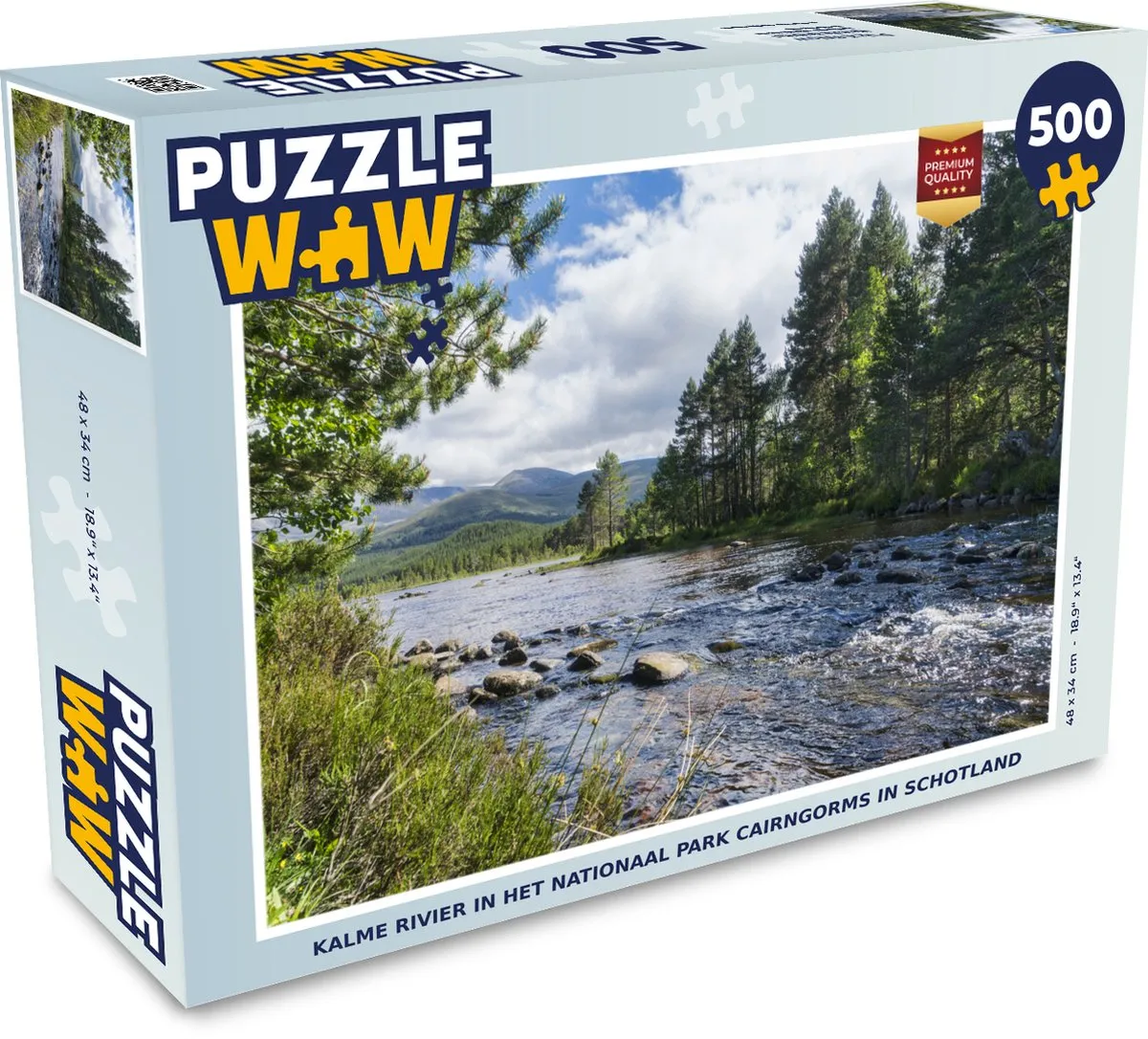 PuzzleWow Legpuzzel Kalme Rivier Cairngorms 500 Stuks