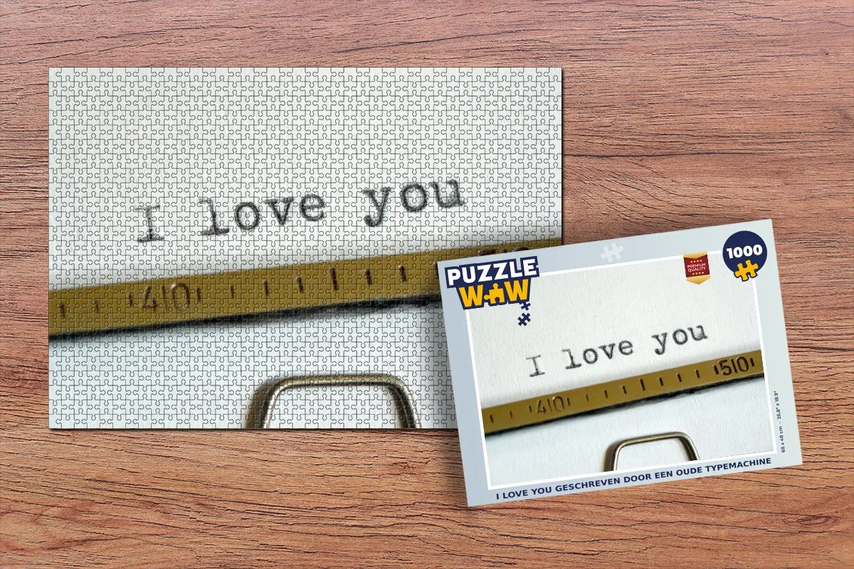 PuzzleWow Legpuzzel I love you - 1000 Stuks - Multicolor