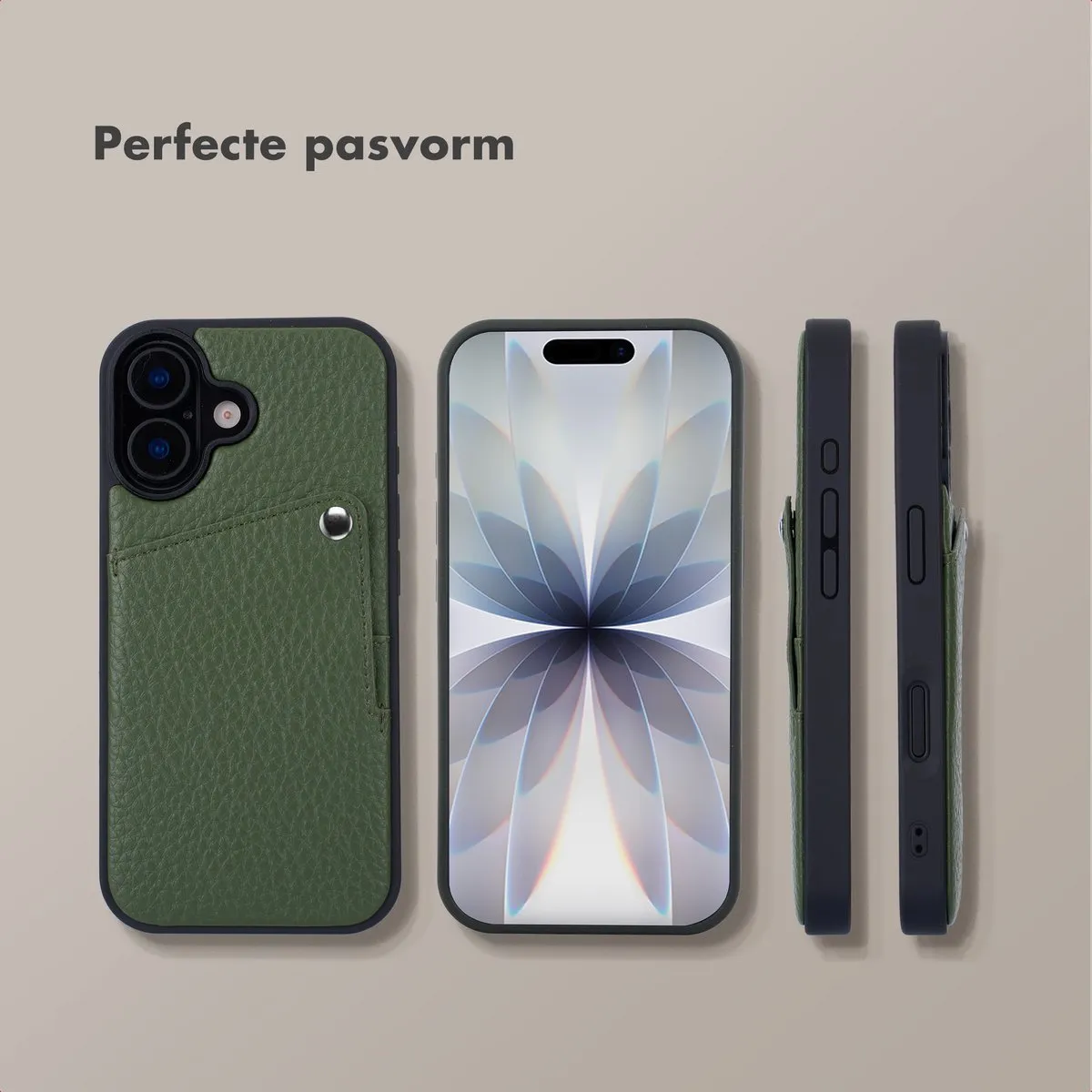 Selencia Hoesje iPhone 17 Sage Green - 2 Pasjes