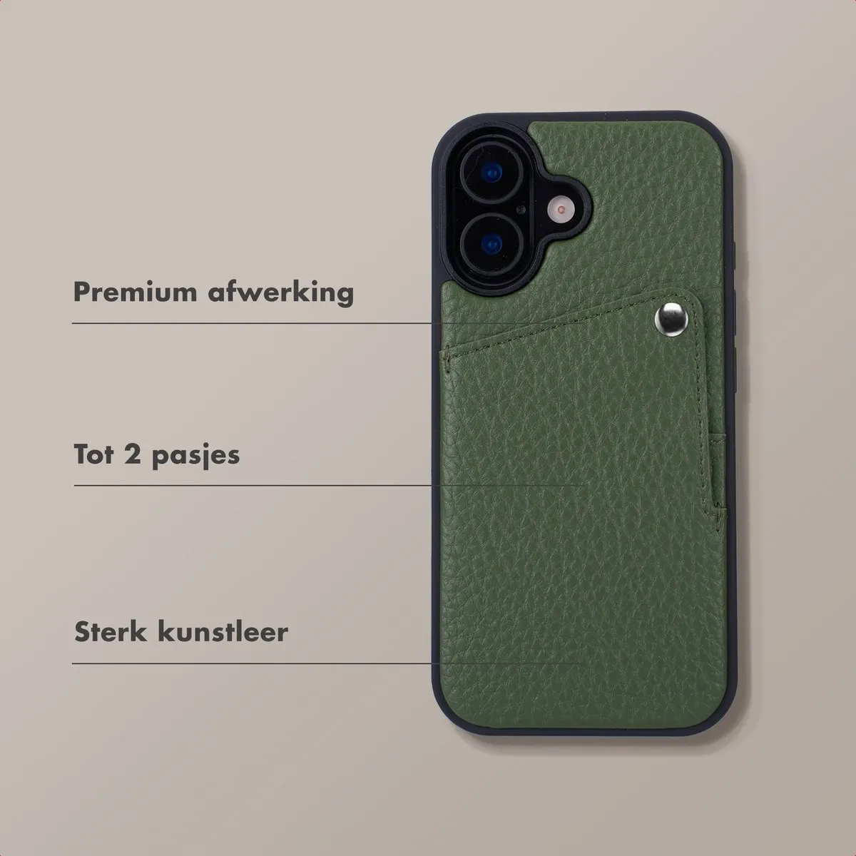 Selencia Hoesje iPhone 17 Sage Green - 2 Pasjes