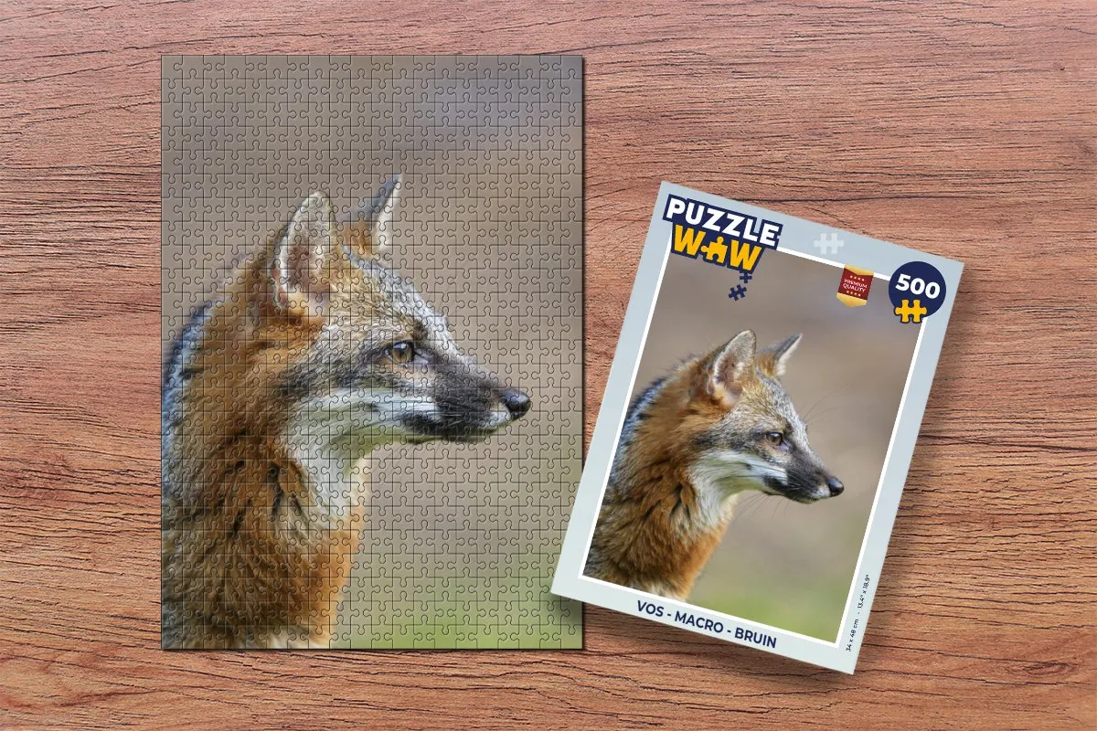 PuzzleWow Vos Macro Legpuzzel 500 Stuks - Multicolor