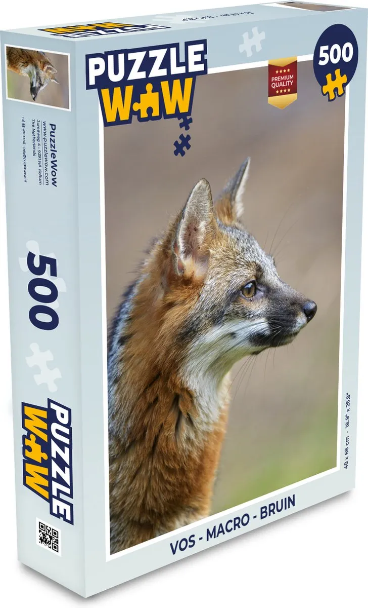 PuzzleWow Vos Macro Legpuzzel 500 Stuks