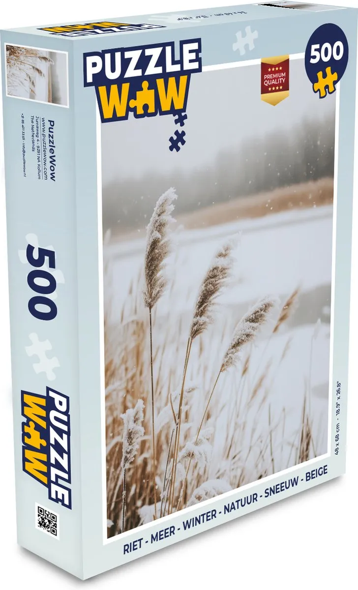 PuzzleWow Riet Meer Winter Legpuzzel 500 Stuks